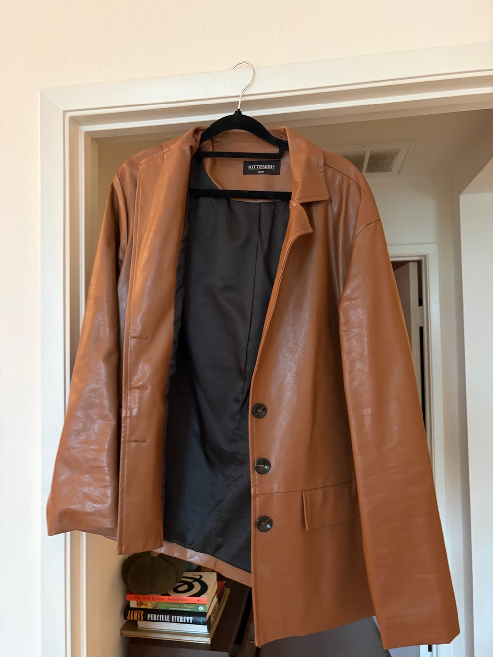 Kittenish Women’s Leather Trench Coat